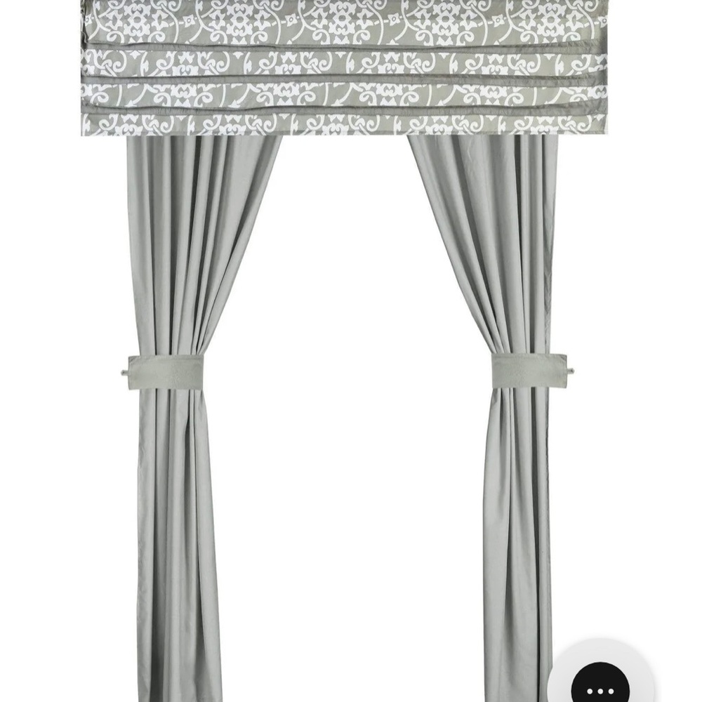 Window Curtains, Valance, Panels Grey Reversible Farmhouse BoHo Chichome